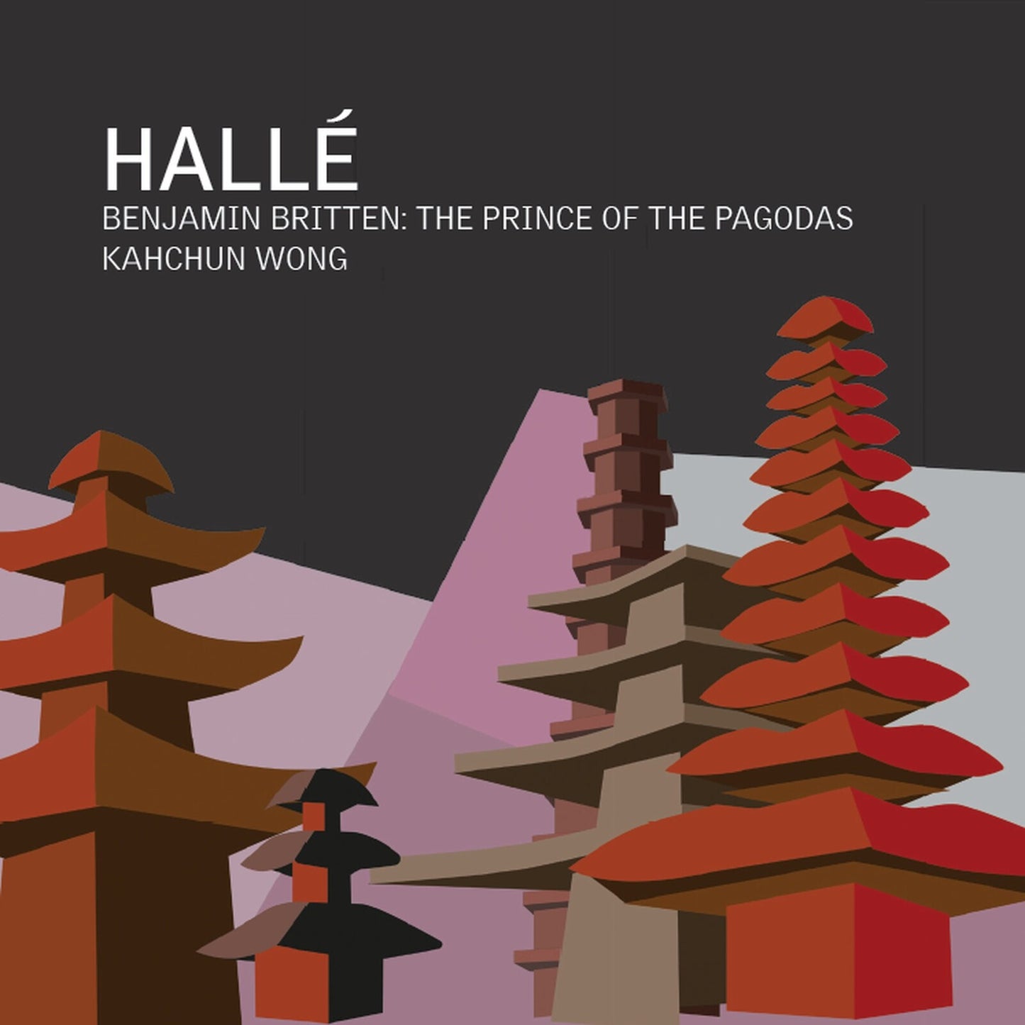 CD cover for Brittenās āPrince of the Pagodasā with pagoda illustrations.
