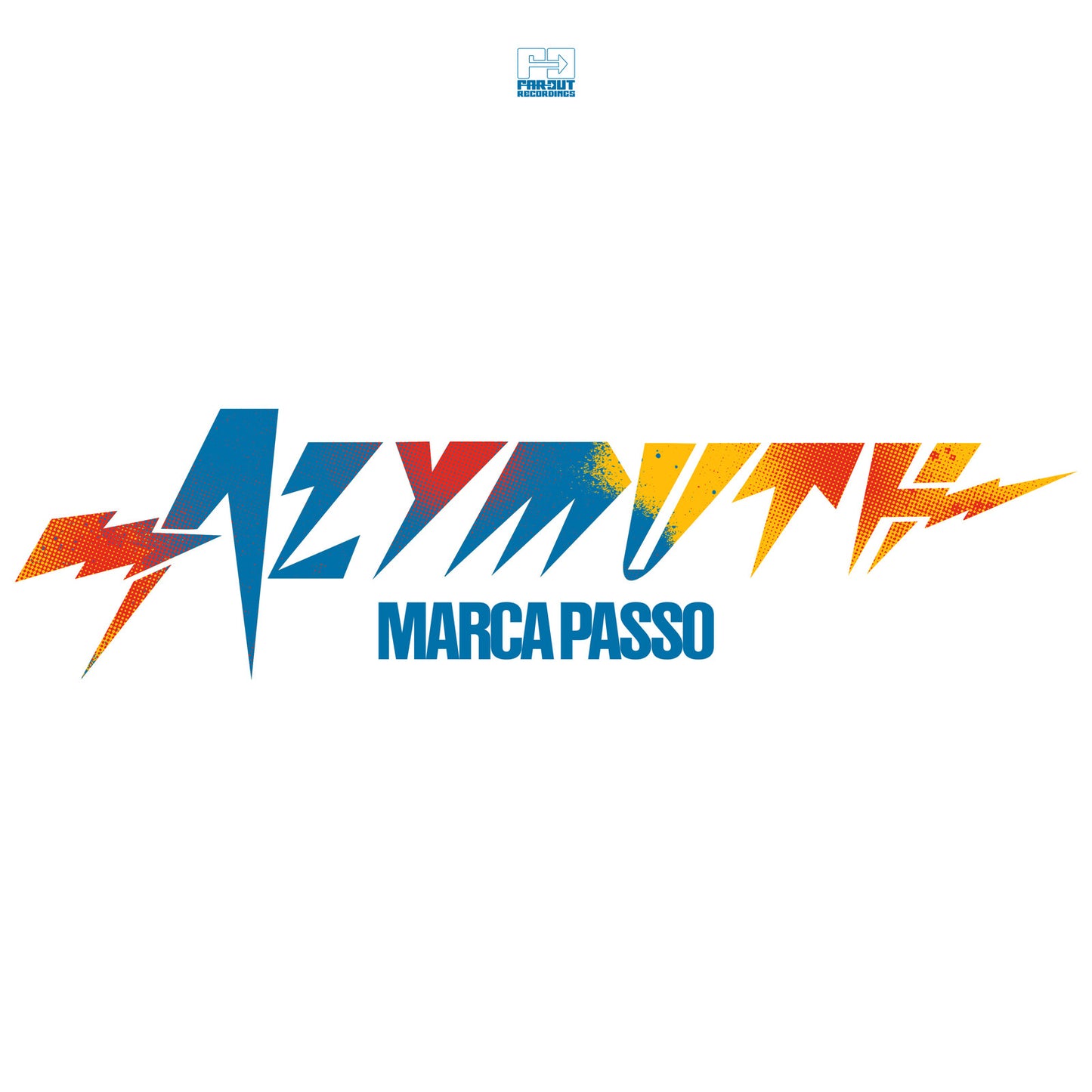Album cover for Azymuth’s “Marca Passo” with bold, stylized text.