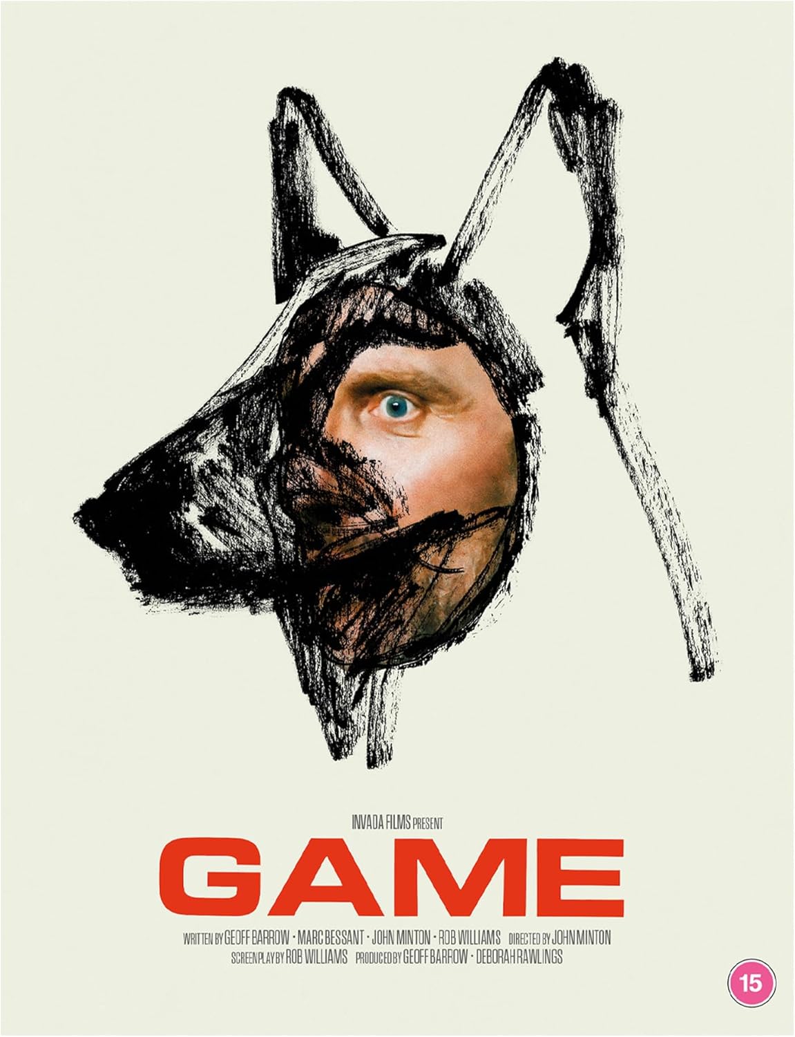 Game" Blu-ray cover: man with a dog head, bold red title, white background.