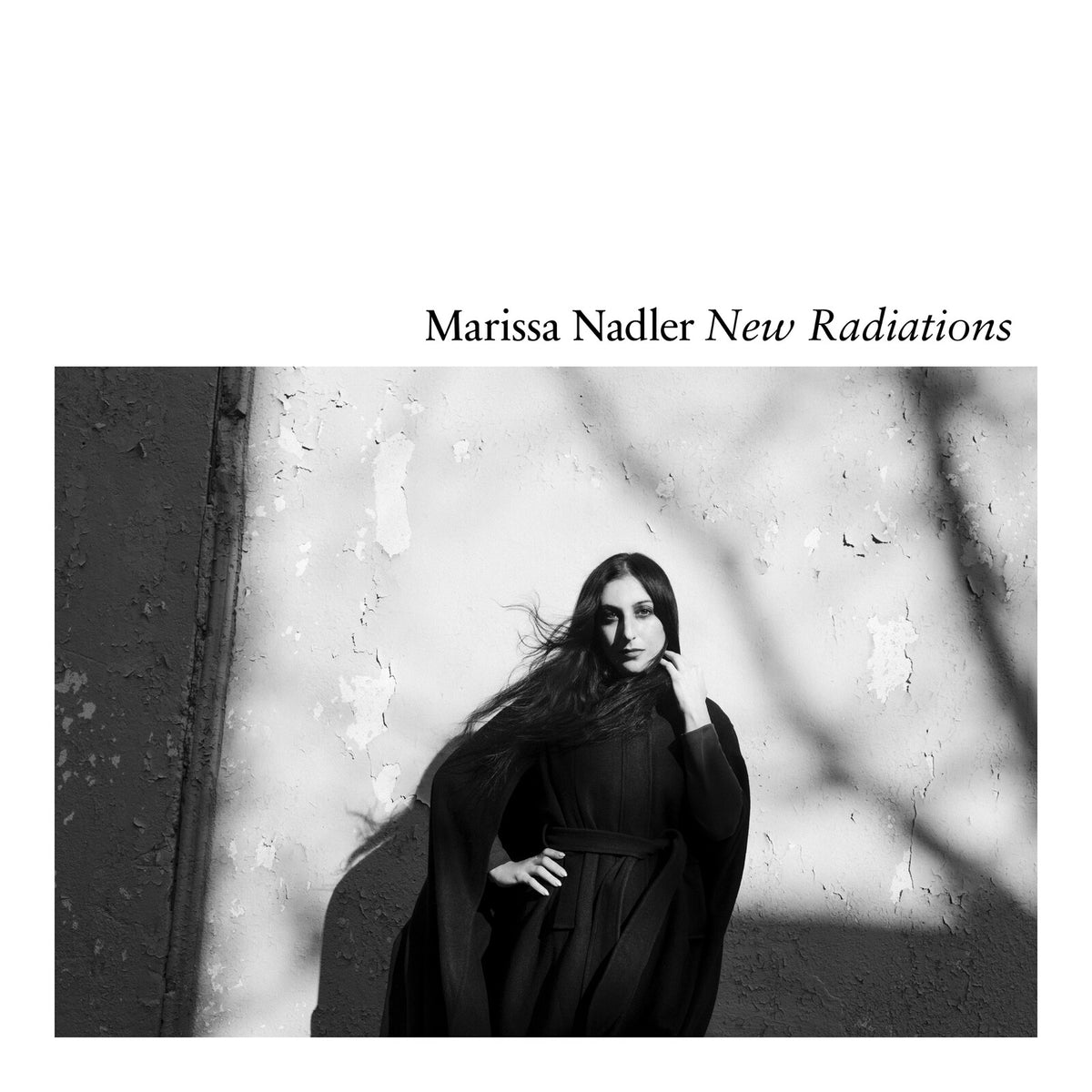 Black and white portrait of Marissa Nadler, album cover for New Radiations.