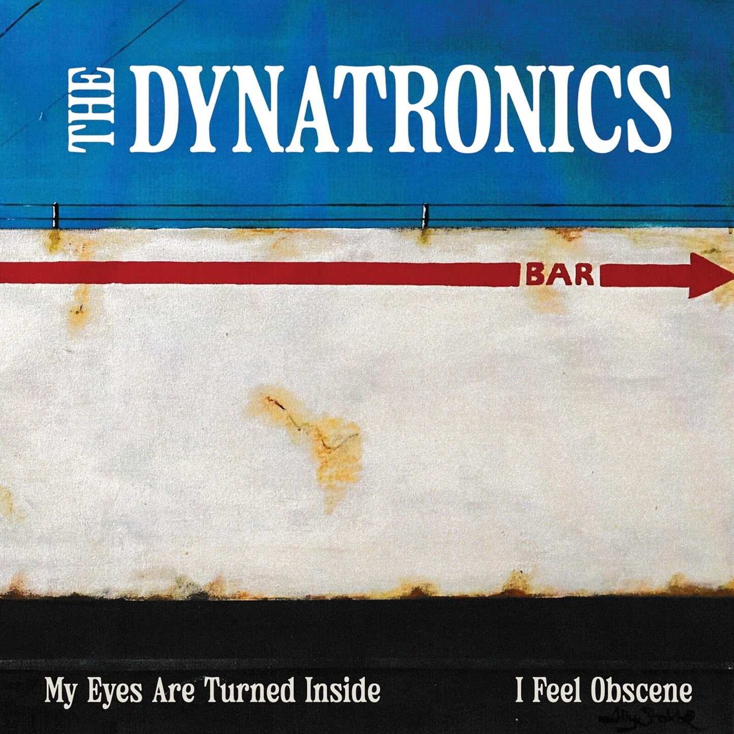 Vinyl record cover for The Dynatronics, featuring red arrow and text.