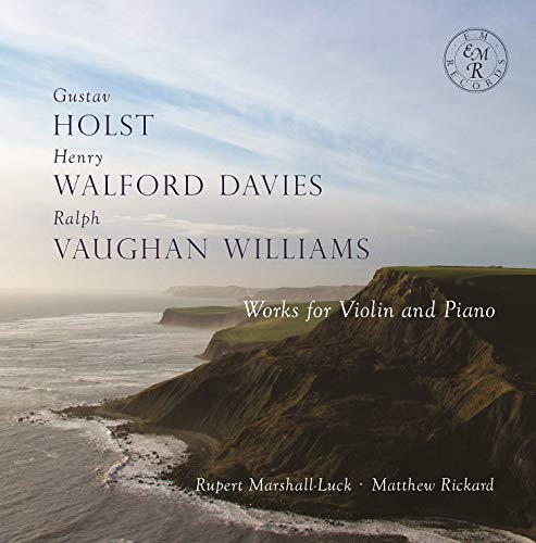 CD cover with coastal landscape and composer names: Holst, Davies, Williams.
