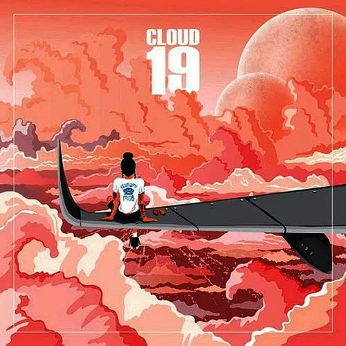 Kehlani’s “Cloud 19” album cover: woman on airplane wing, red clouds.