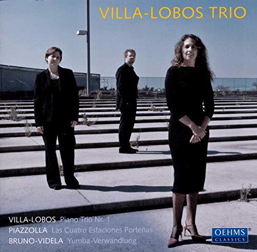 CD cover: three people in formal wear standing on concrete steps.
