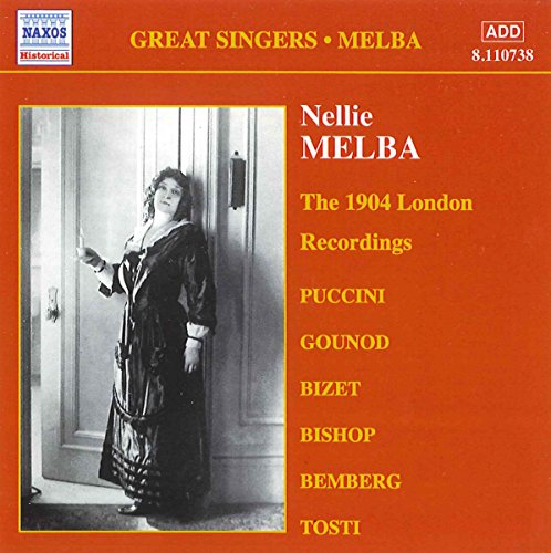 CD cover for Nellie Melba’s 1904 London Recordings, featuring a portrait.