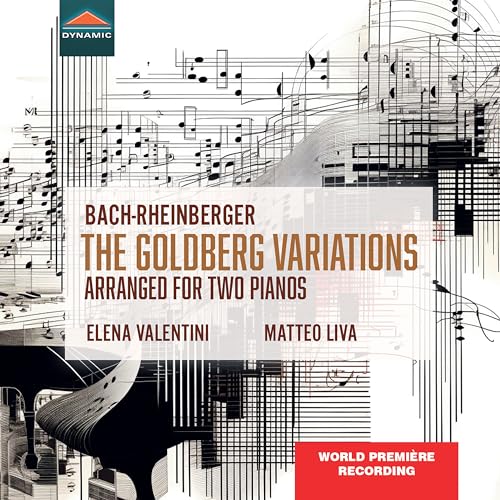 CD cover for Bach & Rheinberger’s “The Goldberg Variations” for two pianos.