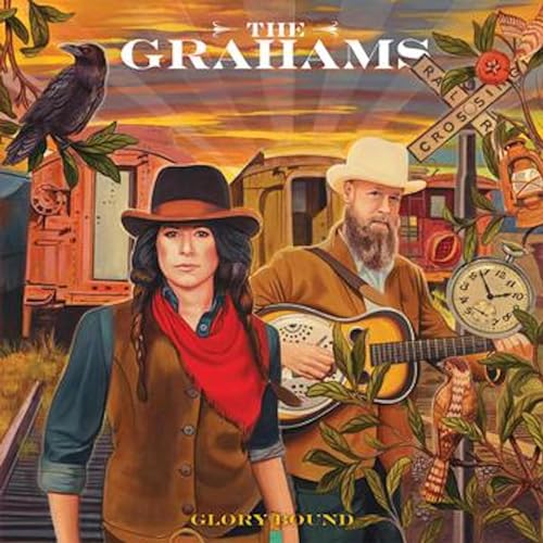 Album cover for The Grahams’ “Glory Bound” featuring two people and a guitar.