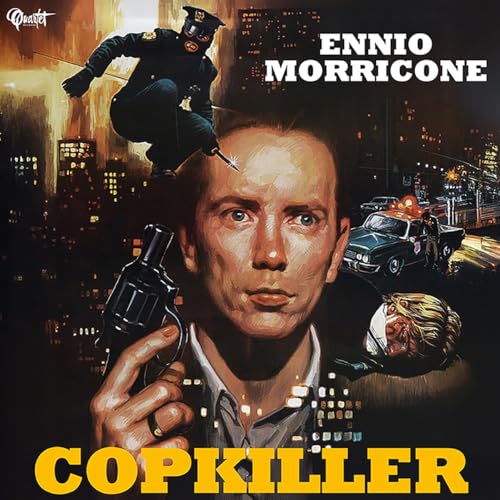“Copkiller” vinyl album cover featuring a man with a gun and city backdrop.