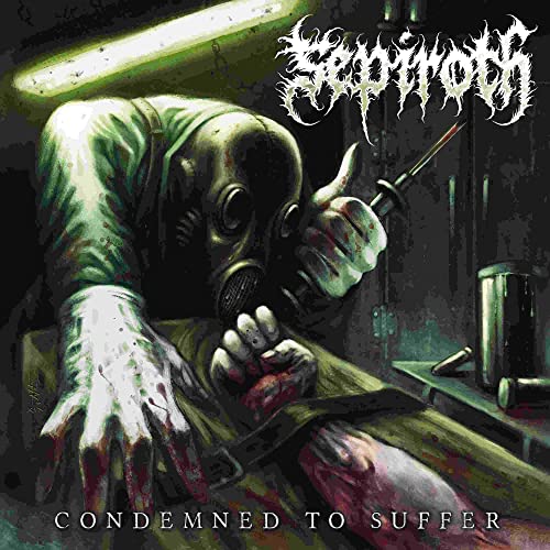 Dark album cover featuring a figure in a gas mask with a syringe.
