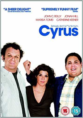 Cyrus" DVD cover featuring John C. Reilly, Marisa Tomei, and Jonah Hill.