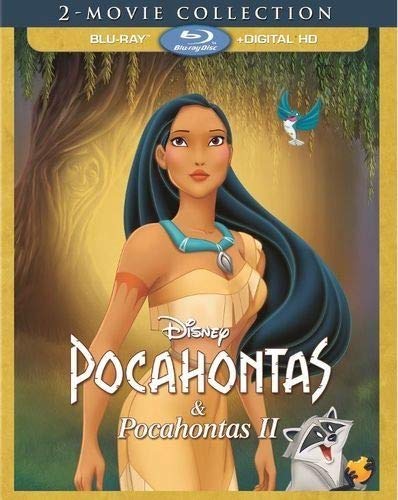 Blu-ray cover for Disney’s Pocahontas and Pocahontas II with characters.
