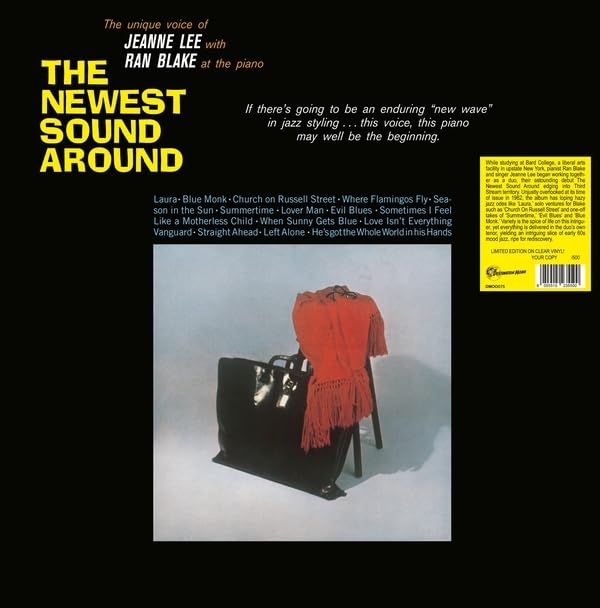 Album cover: Jeanne Lee & Ran Blake, "The Newest Sound Around" with a figure and luggage.