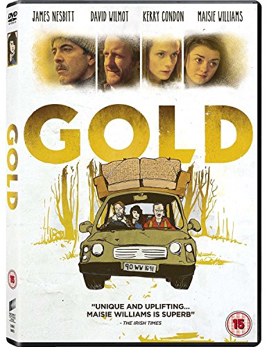 DVD cover for "Gold" featuring four actors and a sketched car scene.