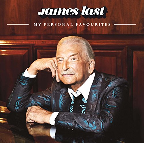 James Last in a patterned blazer against a wood-paneled background, album cover art.
