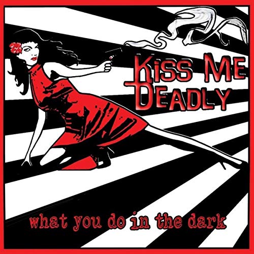 Red and black album cover featuring a woman with a gun.