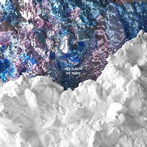 Vinyl record cover with abstract blue and white textured artwork.