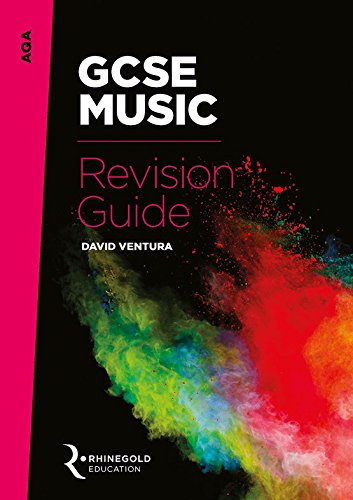 Black cover with white "GCSE Music Revision Guide" text and colorful splash.