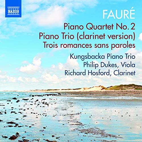 CD cover for Faure’s Piano Quartet No. 2 with a coastal scene.