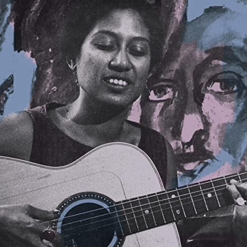 Norma Tanega with acoustic guitar, album cover with blurred faces.