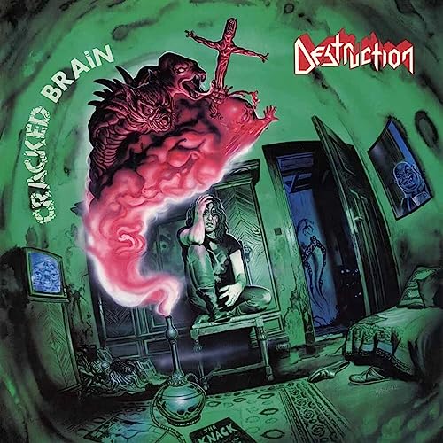 Album cover: distorted brain imagery with figures in a room, green tones.