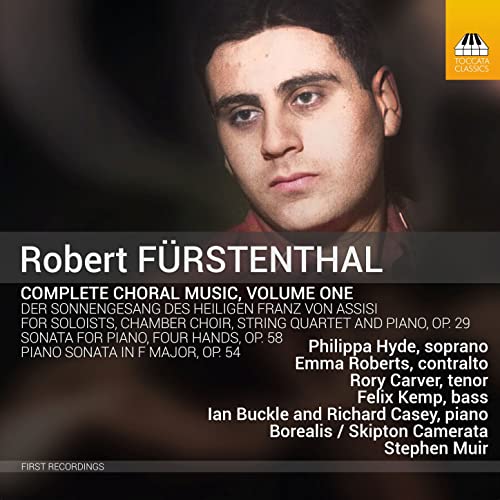 CD cover featuring portrait of composer Robert Fürstenthal and text details.