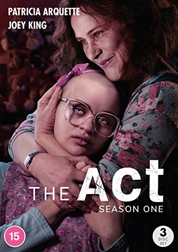 DVD cover for The Act Season 1 featuring Patricia Arquette embracing Joey King.