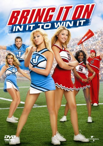 Bring It On: In It To Win It" DVD cover featuring cheerleaders.