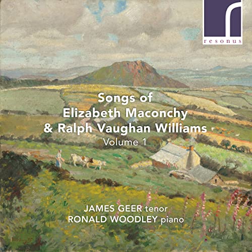 CD cover: landscape painting with text naming composers Maconchy & Vaughan Williams.