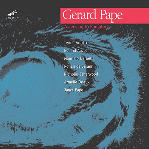 CD cover for Gerard Pape’s “Ascension To Purgatory” with swirling blue abstract art.