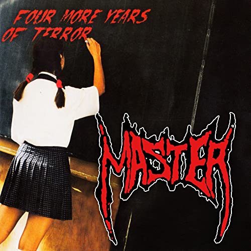 CD cover: girl writing "Four More Years of Terror" on a chalkboard.