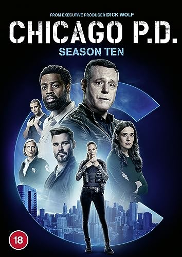 DVD cover for Chicago P.D. Season Ten featuring the main cast against a city skyline.