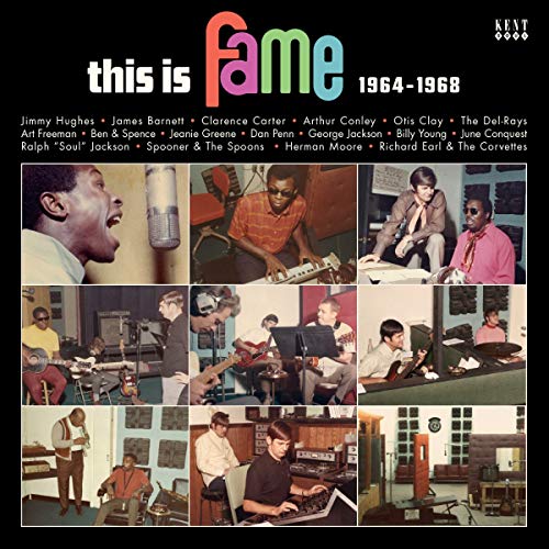 CD cover for “This Is Fame 1964-1968” featuring musicians and studio scenes.