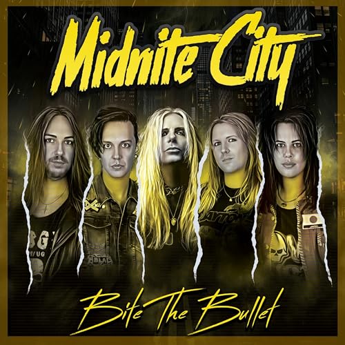Album cover for Midnite City’s “Bite The Bullet” featuring five people.