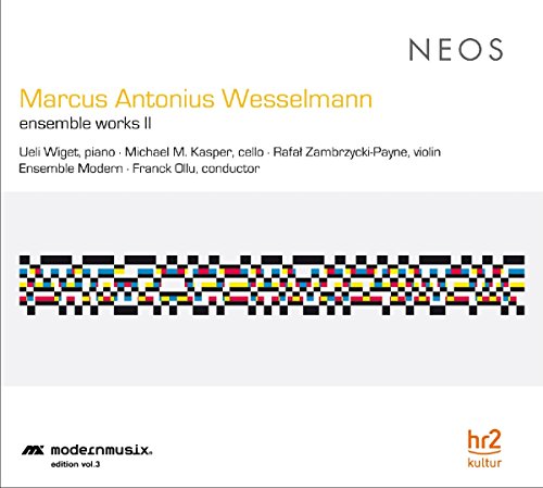 CD cover for "Ensemble Modern - Ensemble Works II" with abstract art.