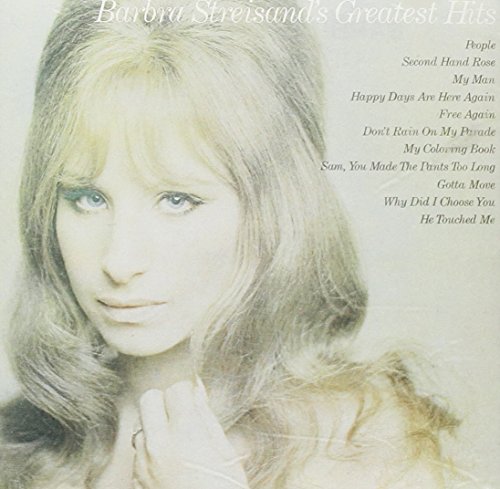 Barbra Streisand’s “Greatest Hits” CD cover with her portrait.