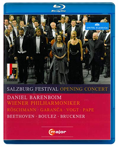 Blu-ray cover for Salzburg Festival Opening Concert featuring an orchestra and soloist.