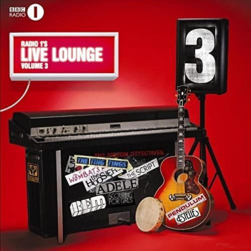 CD cover for “Radio 1’s Live Lounge - Volume 3” with musical instruments.
