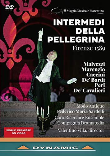 DVD cover for "Intermedi Della Pellegrina," featuring a performer in costume.