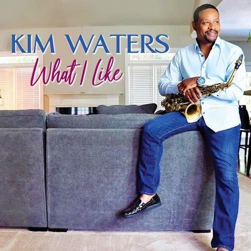 Kim Waters album cover featuring a man with a saxophone on a couch.