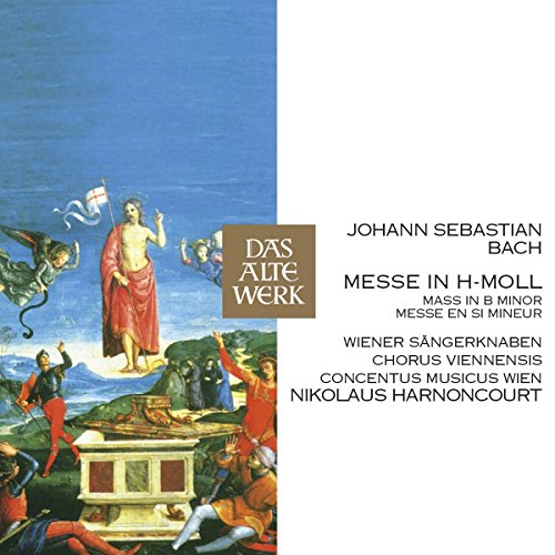 CD cover for Bach's Mass in B Minor, featuring religious artwork.