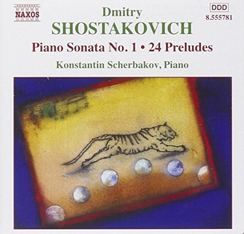 CD cover with a tiger illustration and text: Shostakovich, Scherbakov.