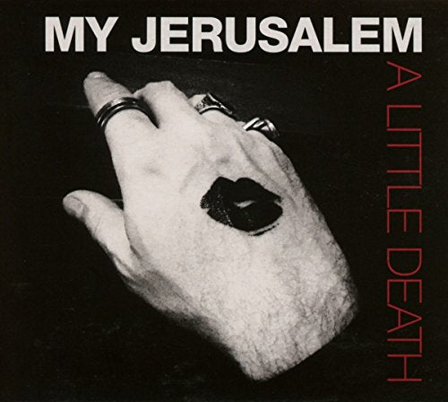 Black and white CD cover with a hand and painted lips.