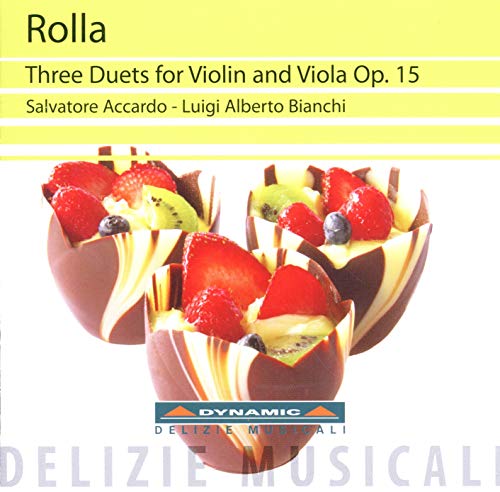 CD cover: fruit tart image with text "Rolla, Three Duets for Violin and Viola".