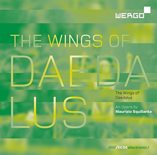 CD cover with green blurred background and text The Wings of Daedalus.