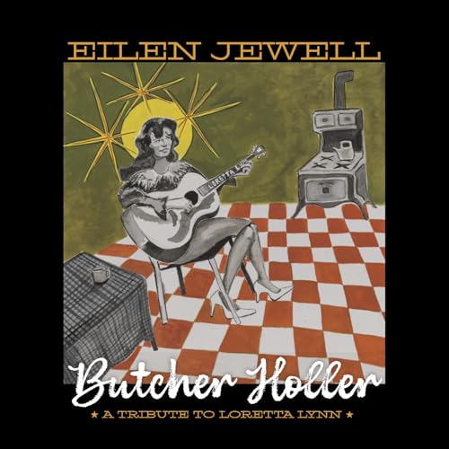 Album cover for Eilen Jewell’s “Butcher Holler,” featuring a woman with a guitar.