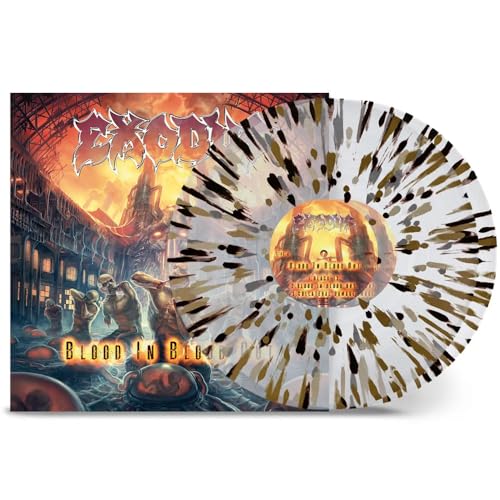Exodus "Blood In Blood Out" vinyl record with splatter effect.
