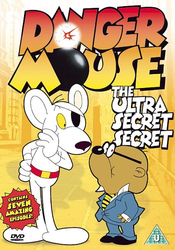 Danger Mouse and Penfold on a DVD cover titled The Ultra Secret Secret.