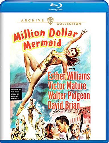 Blu-ray case for "Million Dollar Mermaid" featuring Esther Williams in a swimsuit.