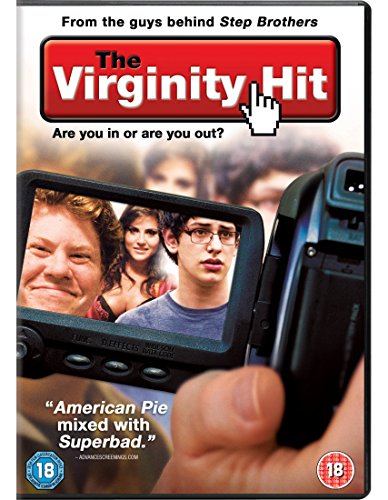 DVD cover for "The Virginity Hit" featuring a camera and young people.