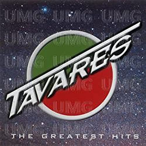 Tavares Greatest Hits CD cover with a red and green circle on starry background.